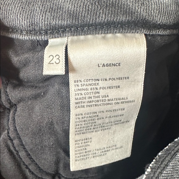 L'AGENCE Krista High-Rise Tapered Barrel Leg Jeans Gray Size 23 - Picture 7 of 7